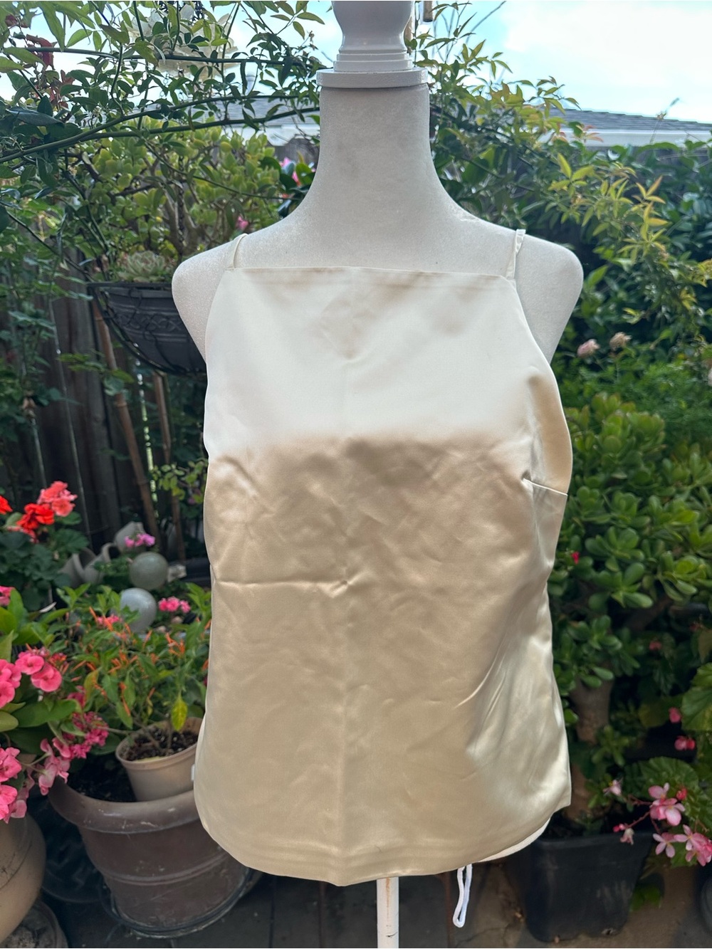 Abercrombie & Fitch Cream Satin Halter Cami